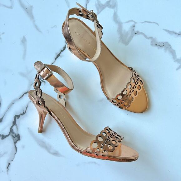 Loeffler Randall Opal Geometric Laser Cut Metallic Sandals Size 9 - Picture 1 of 9